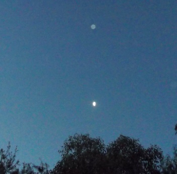 Green orb above Moon, 26 Feb, 2015.