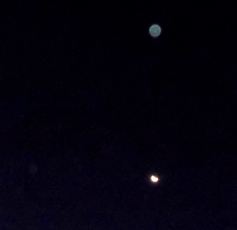 Green Orb above Moon, Nov 7, 2013
