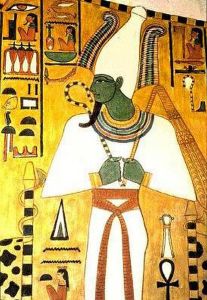 Painting of Osiris, tomb of Nefertari, 1295-1253BC.