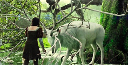 The White Stag blesses Snow White. Image courtesy Universal Pictures.