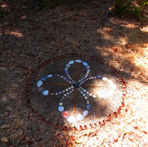 Rose Cross double infinity sacred circle in my garden.