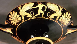 Gryphons on a Greek bowl c.625-700BC.