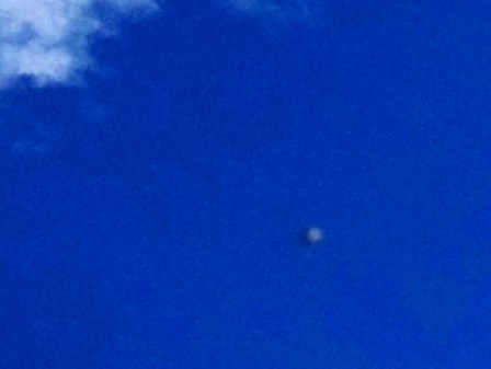 Enlargement of golden spherical ship, August 25, 2016.