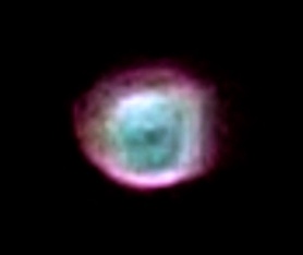 Blue face in a pink orb, September 16, 2016.