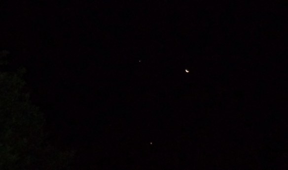 Small orb/ship beneath Moon and Venus, November 3, 2016.