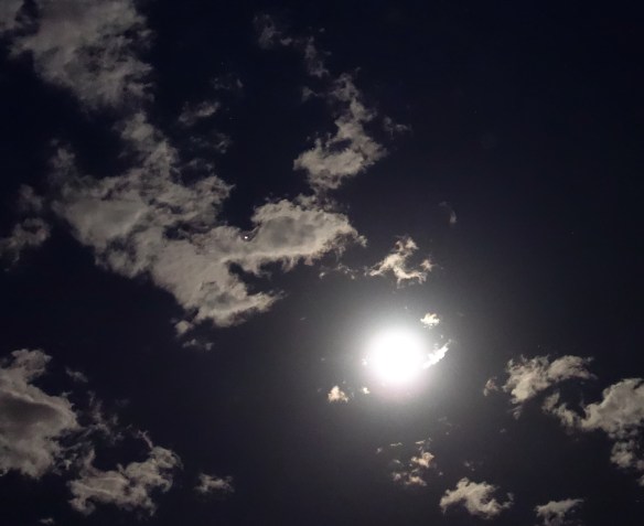 Three ships triangulate in clouds above the Supermoon, Nov. 14, 2016.