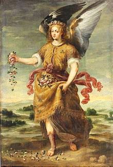 El_ArcΓ‘ngel_Baraquiel_esparciendo_flores,_de_BartolomΓ©_RomΓ‘n_(Museo_del_Prado)